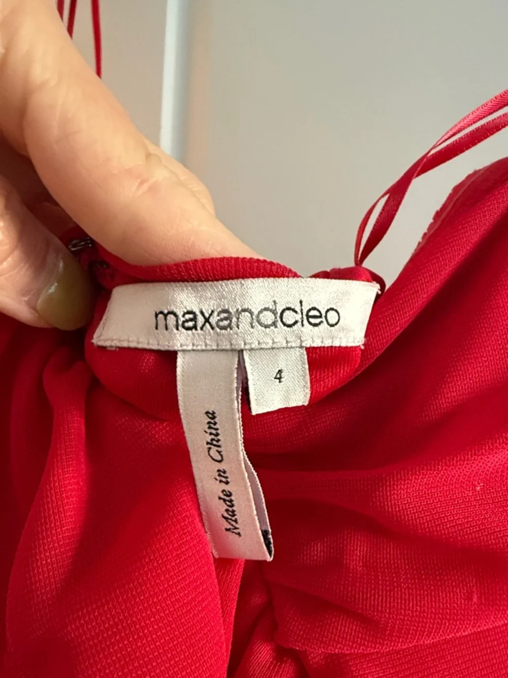 Max & Cleo Red Ruffle Ruched Mini Dress - Picture 3 of 3